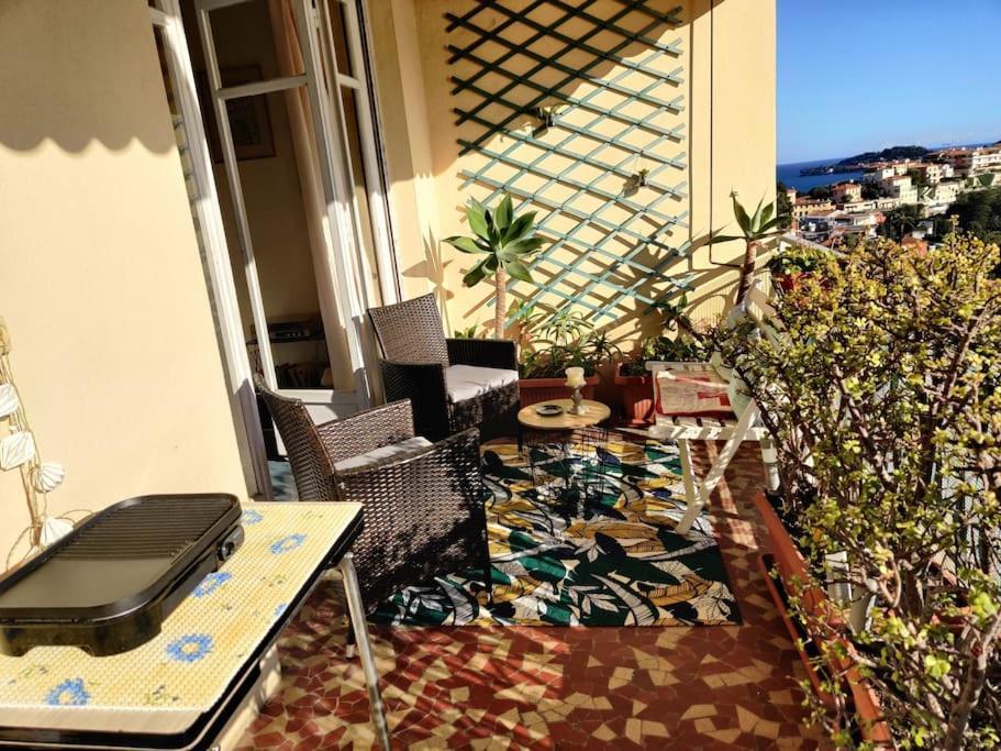 Vintage Flat On Villefranche Bay - Free Car Park Exteriör bild