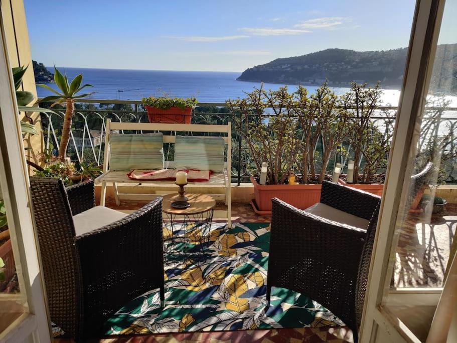 Vintage Flat On Villefranche Bay - Free Car Park Exteriör bild