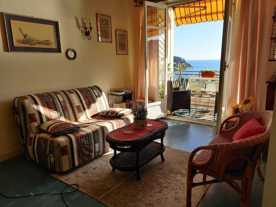 Vintage Flat On Villefranche Bay - Free Car Park Exteriör bild