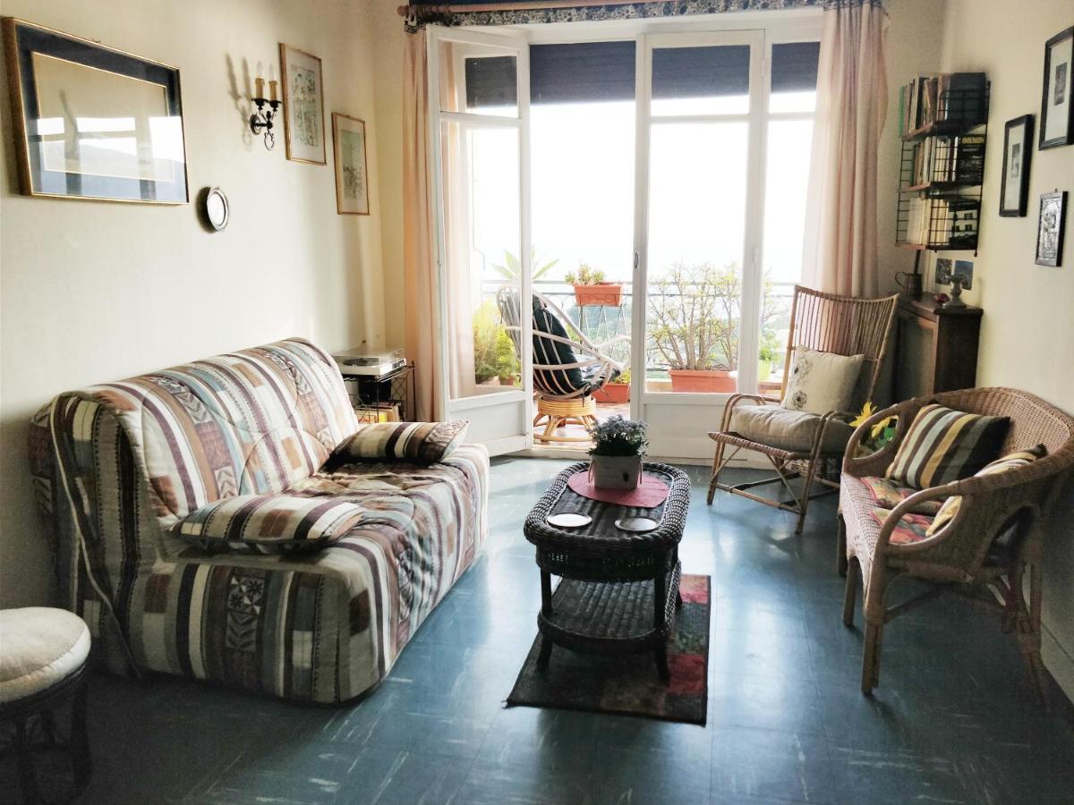 Vintage Flat On Villefranche Bay - Free Car Park Exteriör bild
